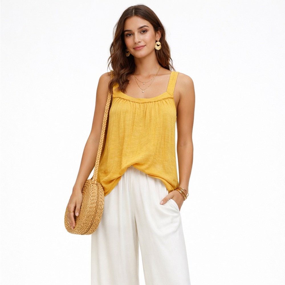 Free People We The Free Poppy Gold ‘Good For You’ Tank Sz S